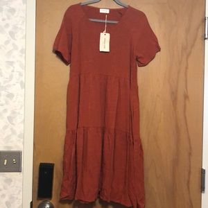 Orange creek Main Street exchange burnt orange knee length dress small